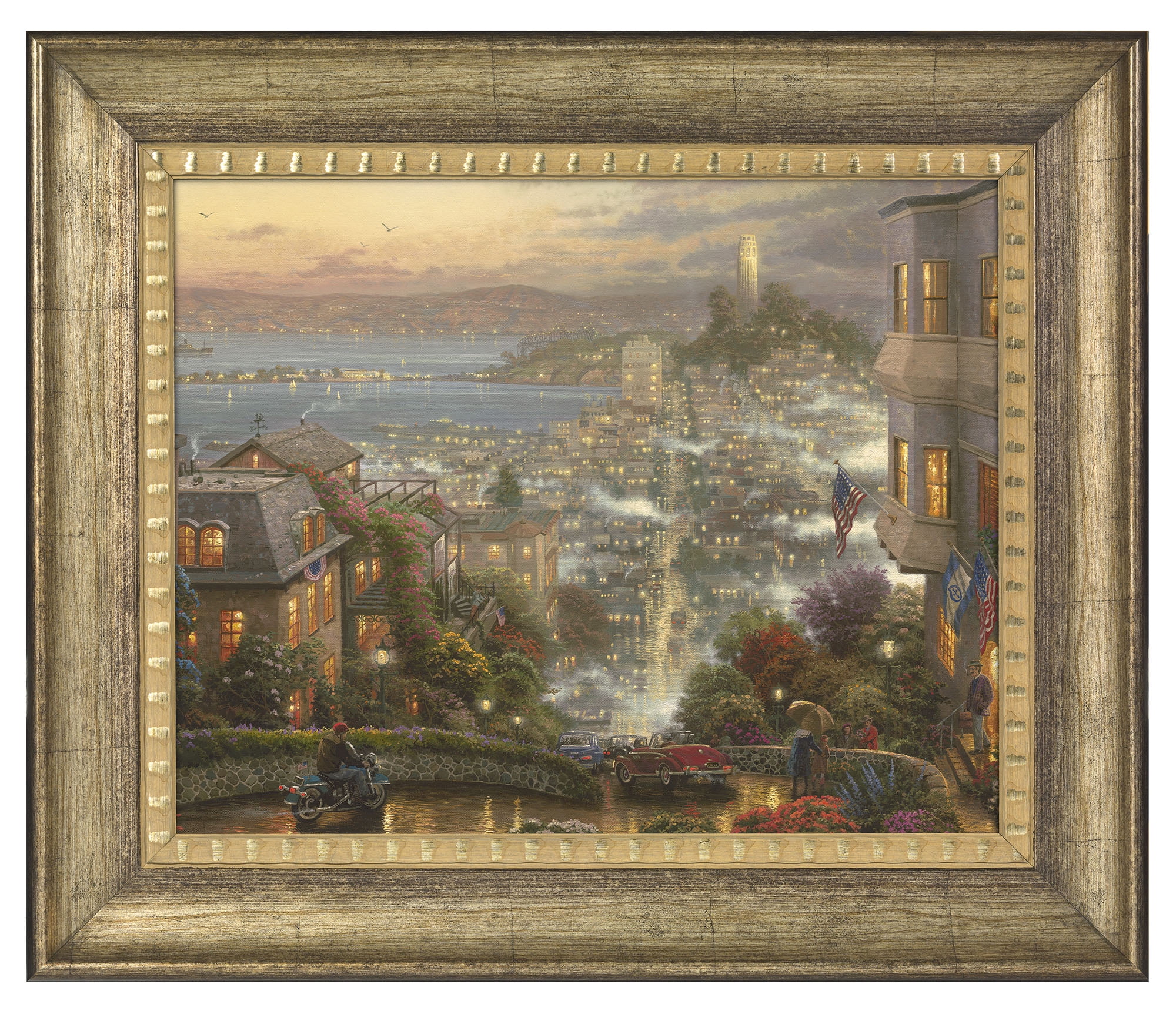 Thomas Kinkade San Francisco, Lombard Street 16" x 20" Brushstroke