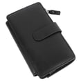 thumbnail image 1 of Long Wallet, PU Leather Multifunctional Card Holder with Zipper and Strap Retro Design, Business Handbag, 1 of 7