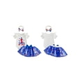 thumbnail image 2 of BemeyourBBs Toddler Baby Girl My First 4th of July Outfits Patriot Independent Summer Clothes 0 3 6 9 12 18 Months Letter Star Print Ruffle Short Sleeve Romper and Tulle Tutu Skirt Headband Set, 2 of 5