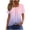 Pink, variant on XYAIYT Women's Summer Tops Gradient Color Square Neck Blouses Loose Casual Pleated Short Sleeve T-shirt