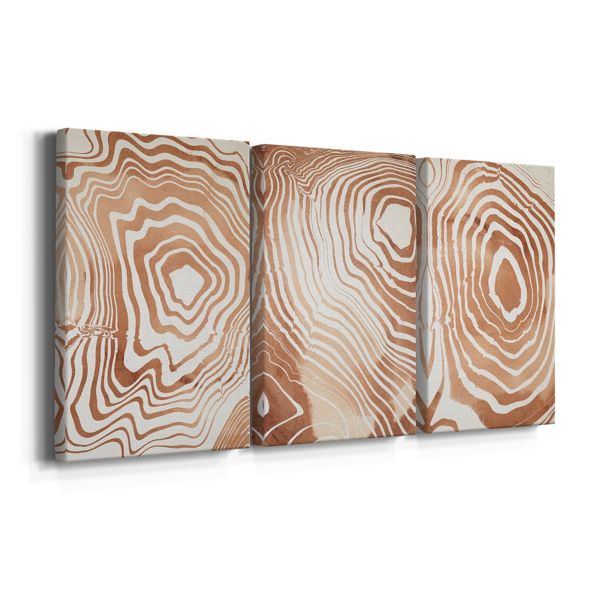 Wood Grain Suminagashi I Premium Gallery Wrapped Canvas - Ready to Hang - 8 x 12 Each