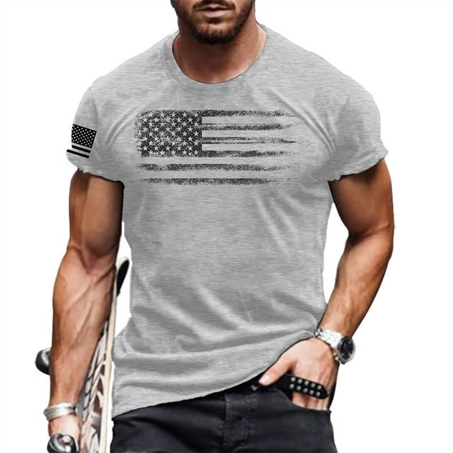 2024 Été Chemises de Musculation pour Hommes Manches Courtes Col Rond T-Shirts Impression Logo 3D Ample Respirant Mode Simple Hauts