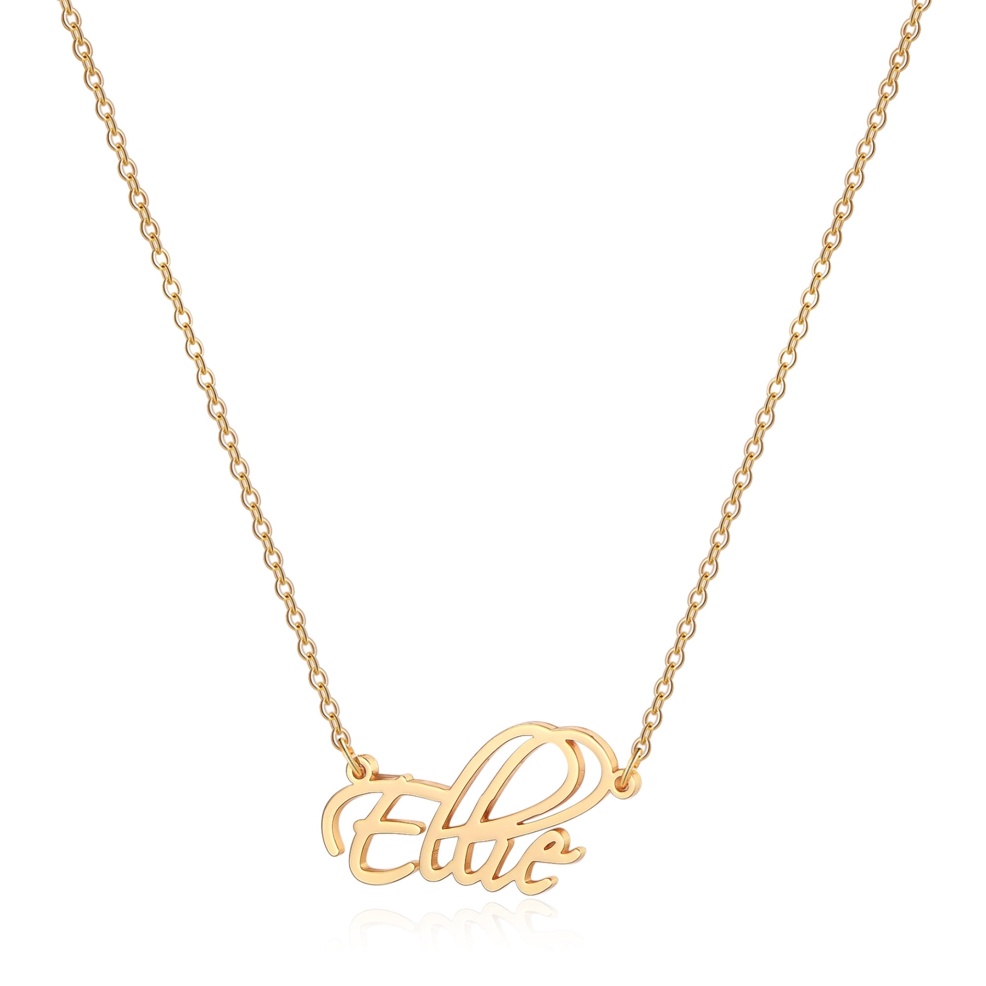 Personalized Cute Necklaces Nameplate Women 14 kt Gold Classic Name Necklace