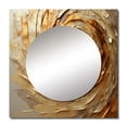 thumbnail image 2 of Designart "Mocha Spiral With Gilded Brown" abstract spirals Brown Large Square Mirror - Square Bedroom Mirror Printed Wall Decor - Modern Square Printed Wall Mirror Art, 2 of 5