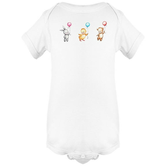 Baby Art With Animals & Balloons Bodysuit Infant -Image by Shutterstock,  Newborn