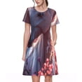 thumbnail image 1 of Balery Flower White Horse Vestidos sueltos de manga corta para mujer, vestidos de verano 2025, vestidos casuales de corte A con vuelo., 1 of 6