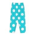 thumbnail image 5 of Daiia Aqua And White Polka Dot Women's Sleep Pant with Pockets and Drawstring,Pajama Pants-Medium, 5 of 9
