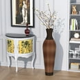39 Inch Tall Floor Vase, Flower Vase with Elegant TwoTone Dark Brown