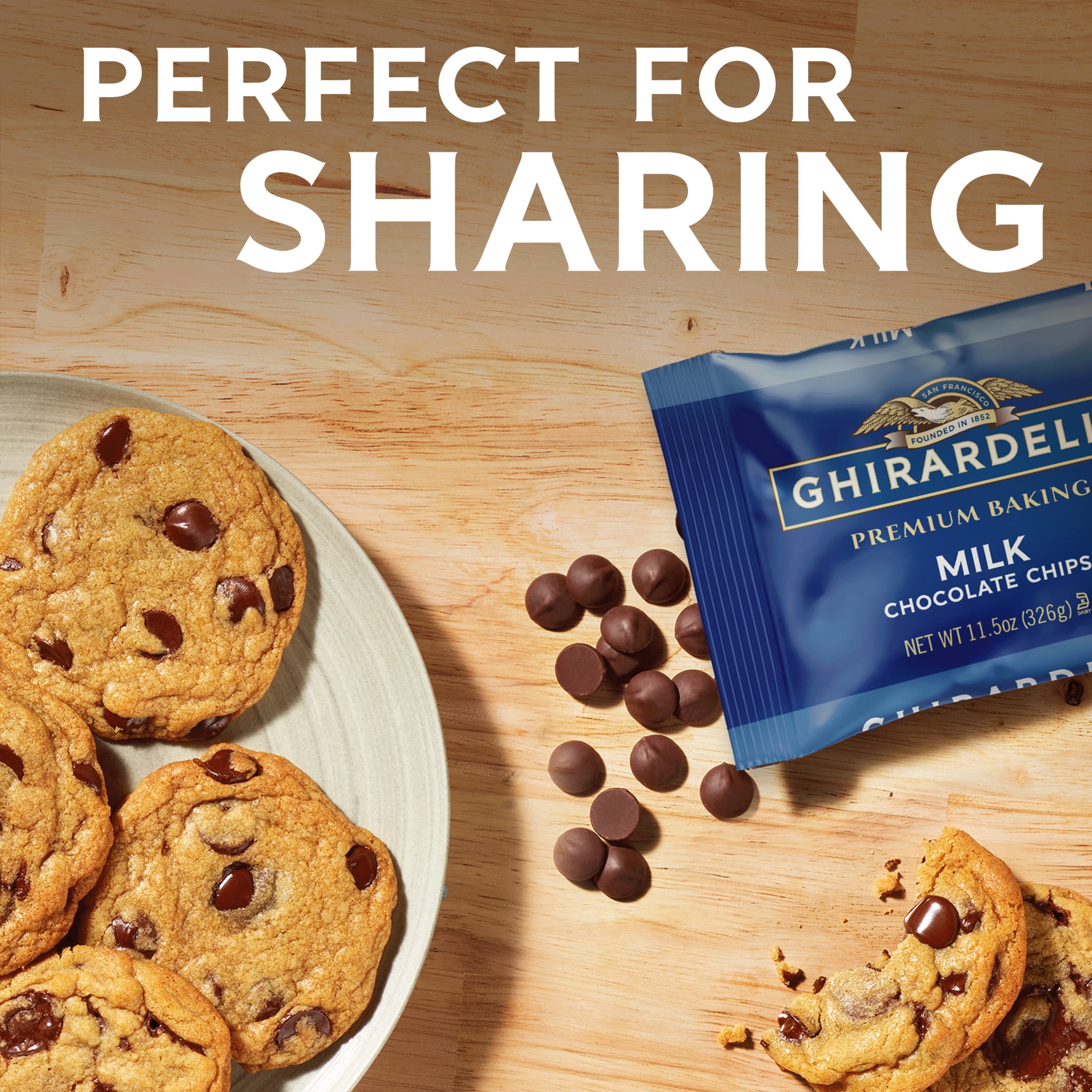 (3 pack) GHIRARDELLI Milk Chocolate Premium Baking Chips, Chocolate Chips for Baking, 11.5 oz Bag
