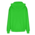 thumbnail image 3 of Women’s Plus Size Long Sleeve Hoodie Solid Color Casual Sweatshirt Loose Fit Pullover Top with Kangaroo Pocket Green, 3 of 5