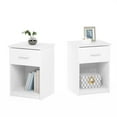 thumbnail image 2 of Maklaine Nightstand with Handle with One Drawer in Set of 2 in Solid White, 2 of 5