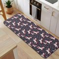 thumbnail image 5 of Dark Blue Cartoon Unicorn Leaf Flower Pattern Kitchen Rug Mat,Kitchen Runner Rugs Non Skid Washable,Decorative Kitchen Floor Mats for Kitchen,Sink,Laundry,17"x47.2", 5 of 7