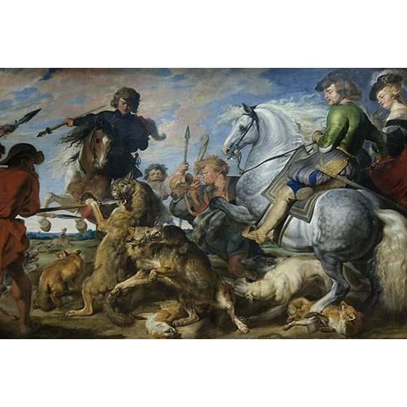 Wolf & Fox Hunt-Fine art canvas print (20" x 30")