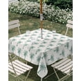 thumbnail image 3 of Square Outdoor Tablecloth with Umbrella Hole Green Palm Trees Outside Table Cloth Waterproof Patio Table Cover Country Summer Botanical Tropical Plants Zipper Tablecloths for Picnic 60x60 Inch, 3 of 8