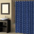 thumbnail image 2 of Fabric Shower Curtain, Boho White Striped Farmhouse Style Navy Blue Bathroom Curtain with 12 Hooks Waterproof No Bad Odor Machine Washable Bath Curtains for Bathroom, Spa Room, 60"x72", 2 of 6