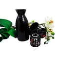thumbnail image 2 of Atlantic Collectibles Japanese 12oz Ceramic Chinese Calligraphy Rice Wine Sake Set Flask With Four Cups, 2 of 2