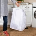 thumbnail image 4 of Household Essentials Rolling Laundry Hamper, Heavy Duty Canvas Bag, 2 Load Capacity, Foldable Frame, White Bag with Velcro Fasteners, White, 4 of 14