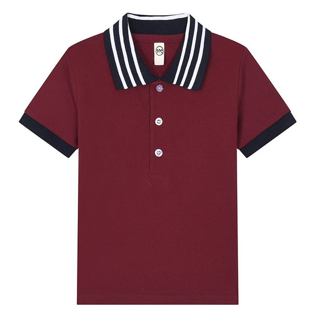 Chemise Polo pour Petit Garçon Chemise à Col Noir Chemise à Manches Courtes Chemises de Collation des Grades Chemises Mode Tenue Garçon 4-5 Ans