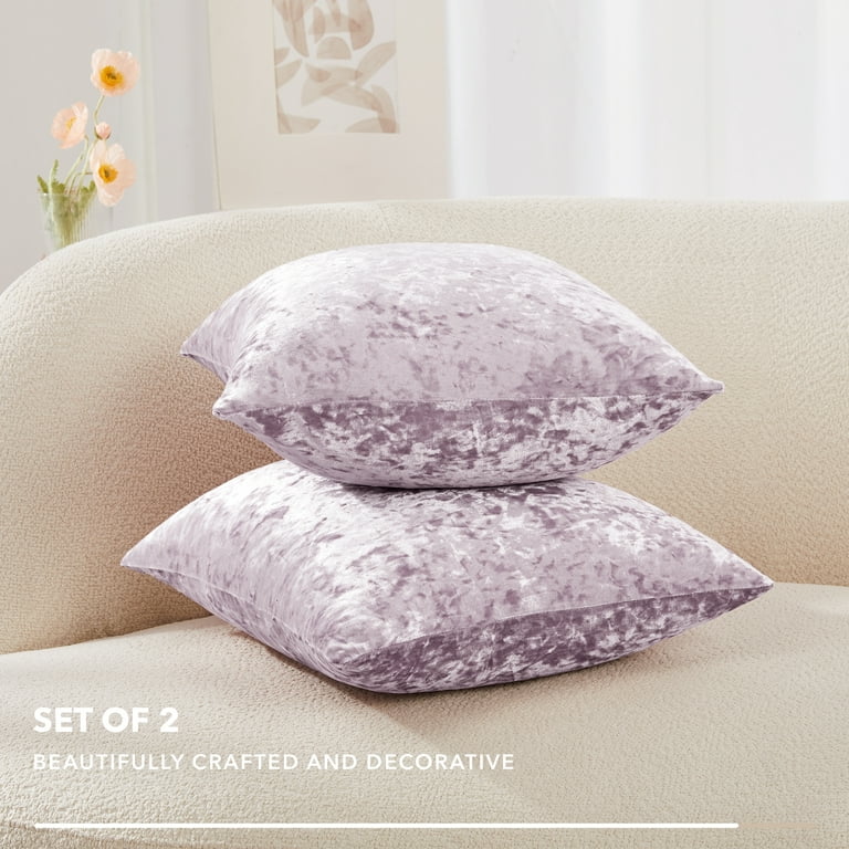 Deconovo Large Sofa Pillow Covers 26x26 inch, Velvet Throw Pillows Covers  for Bed, Couch, Sofa, 26 x 26, Lavender Purple, 2 Pack 