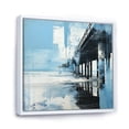 thumbnail image 2 of Designart "Aqua And Snow Minimalist Dock View I" Coastal Floater Framed Wall Decor, 2 of 5