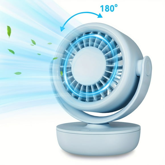 Mini Table Fan for Bedroom, Desk Air Cooling Fan, Powerful Airflow, 120° Vertical Manual +270° Auto Oscillating Fan, 3 Speeds, 16H Timer, Quiet Fan, Room, Home, Office, Outdoor