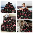 thumbnail image 4 of Cherry Flannel Fleece Throw Blanket, Cute Cherry All Season Bed Blanket Fresh Fruit Fuzzy Blanket for Boys Girls Women Men, Cartoon Cherry Bedroom Decor Plush Blanket Queen 50"x60", 4 of 8
