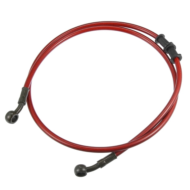 120cm 47.24 "Longitud 10mm ID Motocicleta Línea de freno hidráulico Tubo de manguera de aceite 28 ° Cable trenzado de acero inoxidable para ATV Motocross Sport Bikes Red