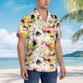 thumbnail image 3 of Balery Retro Musical Camisas hawaianas de manga corta para hombre, camisas playeras de corte holgado, camisas de vacaciones con botones,X-Large, 3 of 7