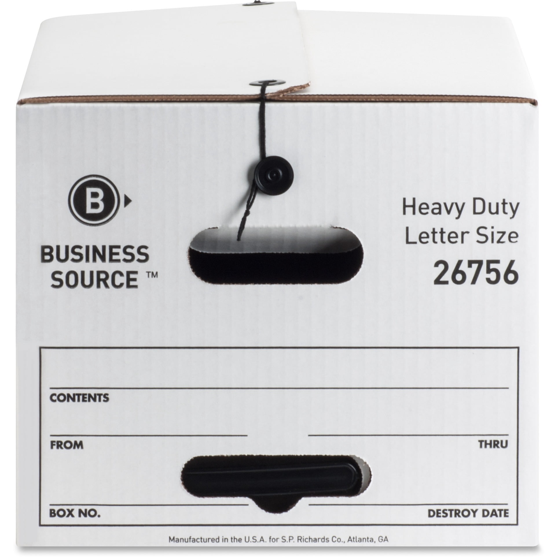 Business Source Heavy Duty Letter Size Storage Box - External Dimensions: 12" Width X 24" Depth X 10"height - Media Size Supported: Letter - String/button Tie Closure - Medium Duty - Stackable -