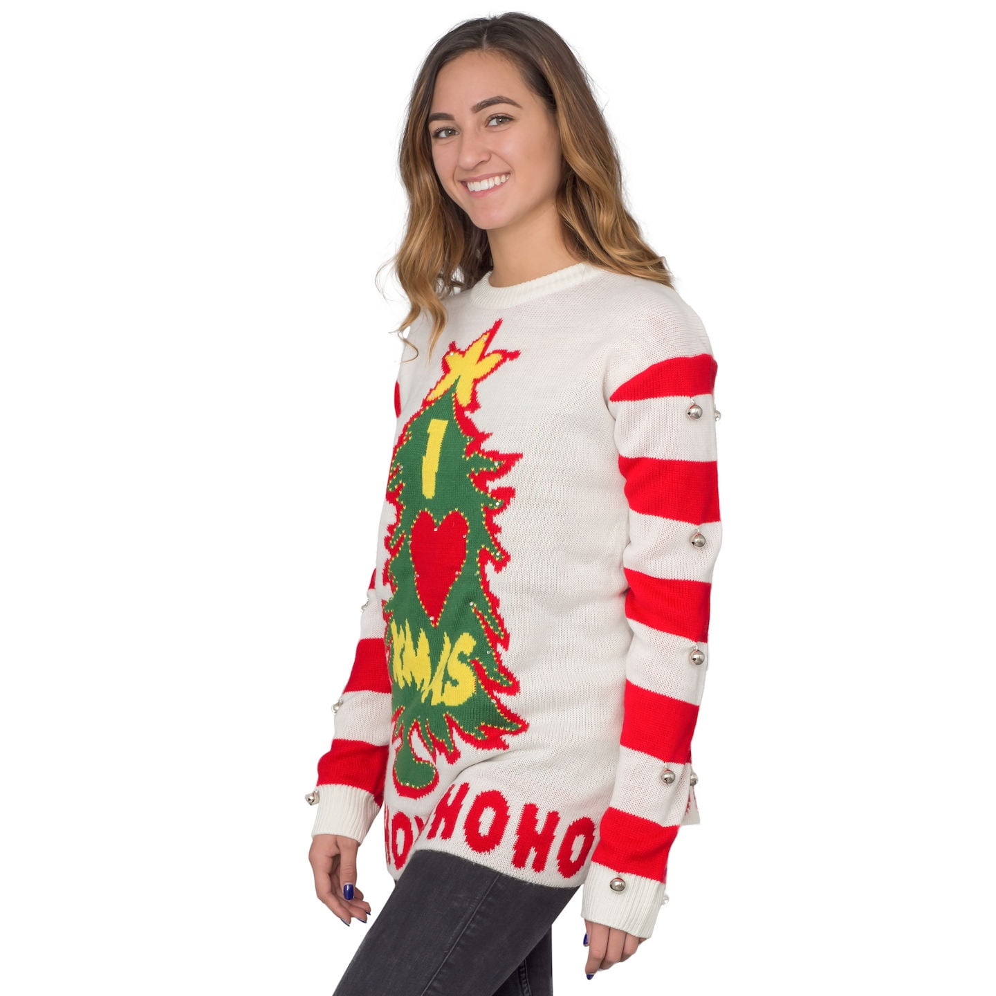 Costume Agent I Love Xmas Hohoho Grinch Light Up (LED) Christmas Tree and Star Ugly Christmas Sweater - XL