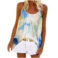 thumbnail image 2 of Boho Tank Tops for Women Summer Casual Loose Fit Spaghetti Strap Pleated Front Scoop Neck Camisole Tanks, 2 of 6