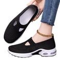 thumbnail image 6 of IEMIEMIEM Orthopedic Dress Shoes for Women Arch Support Running Shoes Wide Width Slip on Non Slip Hiking Shoes Knitted Mesh Stretch Soft 2026 New Orthopedic Shoes Black 7.5 Wide, 6 of 6