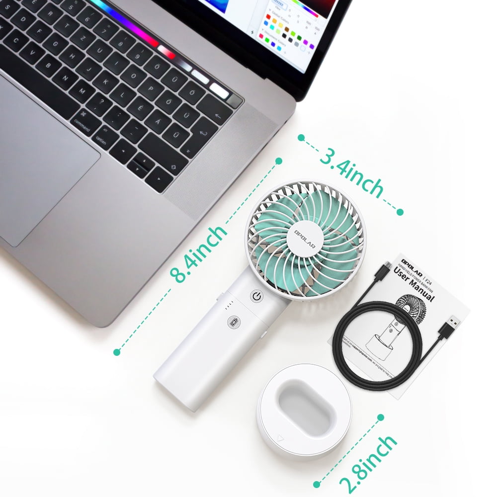 Kepooman Handheld Fan Portable, Mini Hand Held Fan, Rechargeable Handheld Fan with Base & Power Bank for Women Girls Kids Outdoor, White Kepooman Handheld Fan Portable, Mini Hand Held Fan, Rechargeable Handheld Fan with Base & Power Bank for Women Girls Kids Outdoor, White