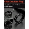 thumbnail image 6 of FaithHeart Celtic Knot Band Rings for Men Black Stainless Steel Viking Irish Wedding Bands Ireland Finger Charms Old-School Promise Rings Anniversary Jewelry Size 14, 6 of 8