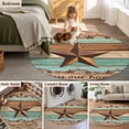 thumbnail image 5 of Round Rug 7Ft Washable Non-Slip, Western Texas Star Vintage Circle Area Rugs for Living Room Bedroom, Retro Farmhouse Brown Green Wood Grain Indoor Floor Mats Carpet Runner for Home Decor Aesthetic, 5 of 8