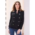 thumbnail image 2 of Roaman's Women's Plus Size Military-Inspired Ribbed Cardigan Sweater, 2 of 6
