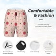 thumbnail image 3 of Balery Strawberry Bañador para hombre, shorts de playa de secado rápido con entrepierna y forro de compresión-Small, 3 of 6