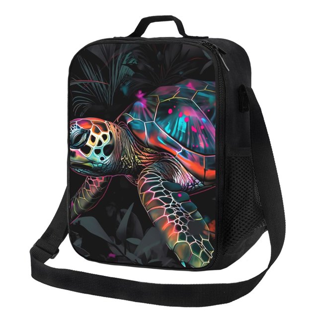 Disketp Colorful Plant Turtle A Bolsa Térmica Estampada para Almuerzo, Lonchera para Hombres y Mujeres Adultos