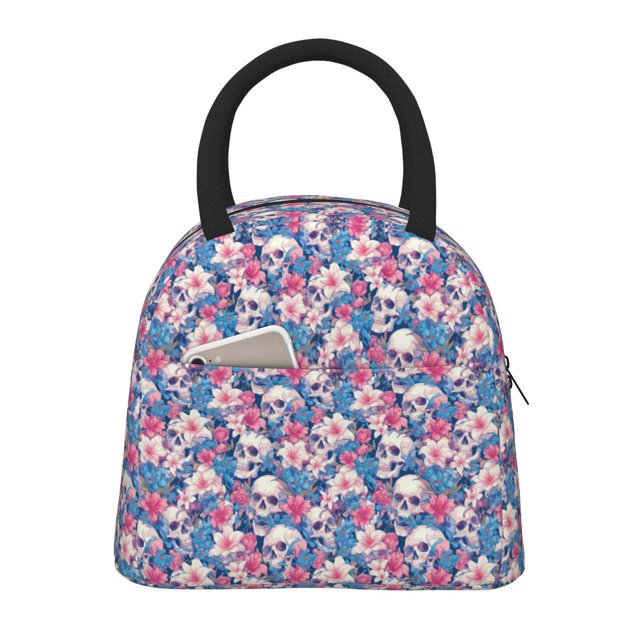 Disketp Skull Bolsa Térmica para Almuerzo, Lonchera con Abertura Amplia y Gran Capacidad, Organizador Reutilizable para Mujeres, Hombres y Adultos