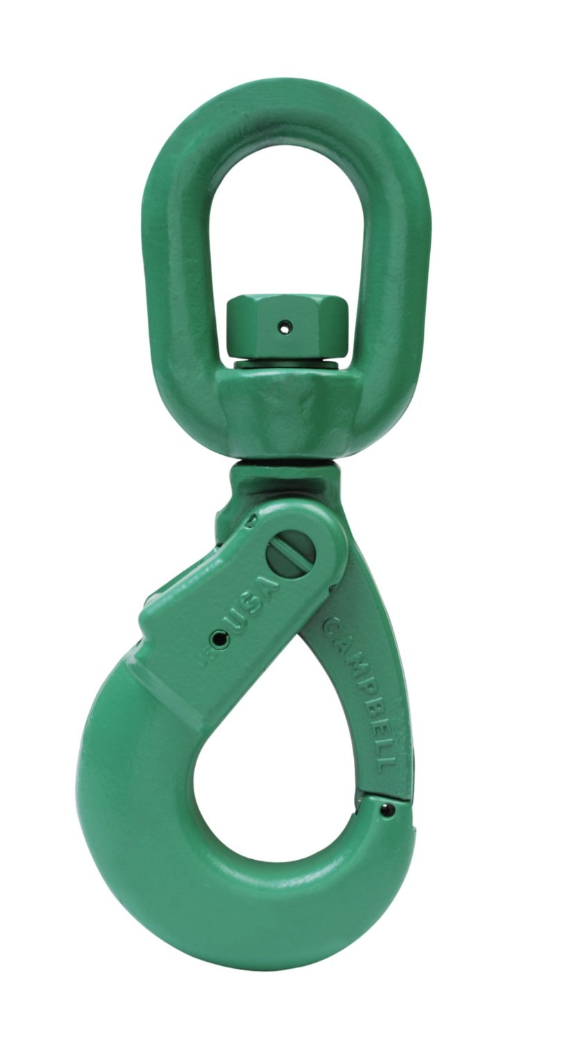 Campbell 5798695 SELF LOCKING HOOK,3/8",SWIVEL,GR 100
