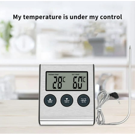 Electronic Thermometer Practical Kitchen Food Meat Temperature Meter Gauge Timer