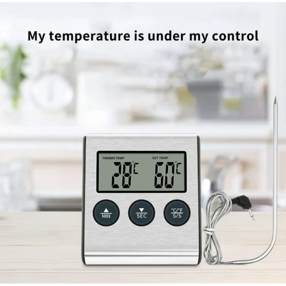 Electronic Thermometer Practical Kitchen Food Meat Temperature Meter Gauge Timer