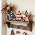 thumbnail image 6 of 3Pcs 4th of July Patriotic Wooden Stars Decor, Red White Blue Rustic Tiered Tray Tabletop Ornaments, Independence Day Memorial Day Farmhouse Home Office Shelf Decorations, 6 of 6