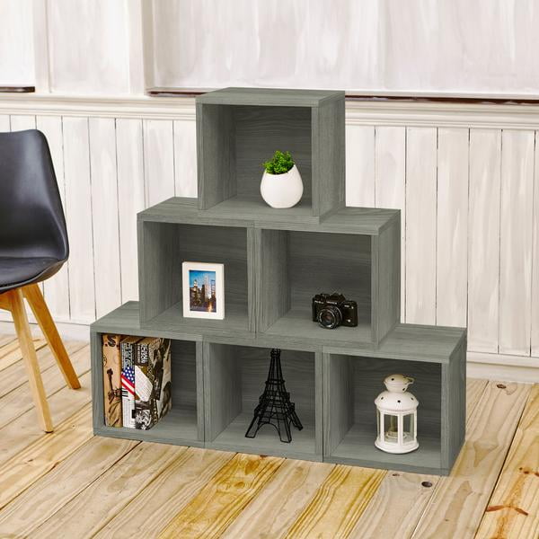 Way Basics Eco Stackable Storage Cube and Cubby Organizer, Grey