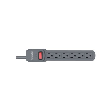 UPC: 0085896382140 | Kensington Six-Outlet Power Strip  120V  4ft Cord  1-1/2 x 3-3/4 x 13  Cream/Ivory