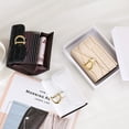thumbnail image 3 of Cartera corta de cuero para mujer, monedero pequeño de marca de lujo, bolso de almacenamiento para tarjetas de identificación, bolso de embrague femenino, billetera con Clip para dinero, 3 of 4