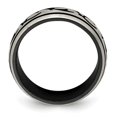 thumbnail image 2 of Grey Titanium Ring Band Wedding Edward Mirell Black Ti & Brushed 10mm, 2 of 7