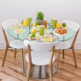 thumbnail image 2 of Fall Pumpkin Fitted Round Tablecloth Autumn Leaves Yellow Small Round Table Cover with Elastic Edge Wipeable Holiday Circle Table Cloths for Outdoor Party Patio Kitchen Decor Fit for 40"-44" Table, 2 of 6