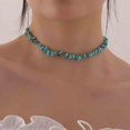 thumbnail image 2 of ZHAOCHENG Gargantilla de cuentas turquesas estilo bohemio, collar corto irregular de turquesa, collar de cuentas de piedras preciosas azules, collar de piedra natural, joyería de cadena para mujeres y, 2 of 5