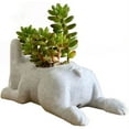 thumbnail image 2 of Succulent Planter,Bulldog Shape Cute Bonsai Flower Pots Garden Office Desktop Decor (No Plants), 2 of 6